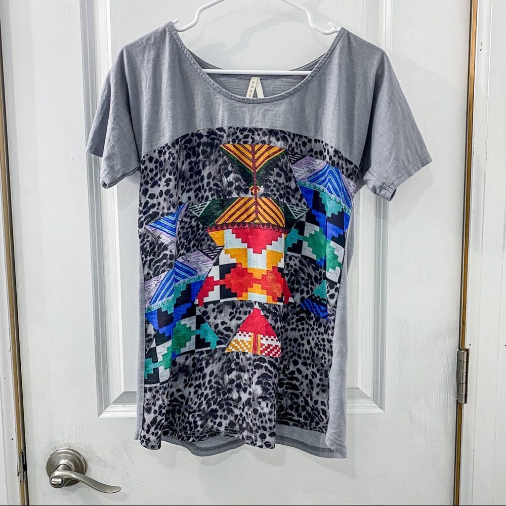 ROPER womens t shirt small grey